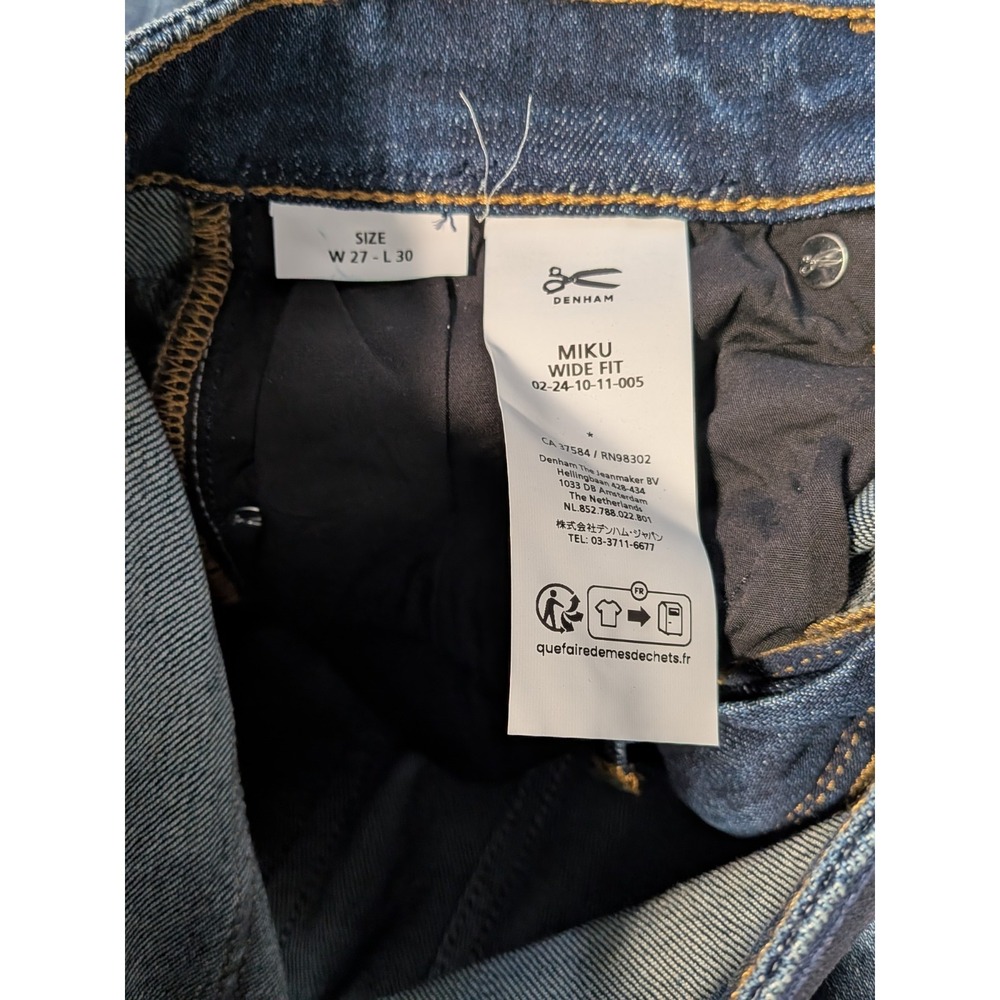 NWT Denham Miku Women's Medium Wash Faded Wide Fit Leg Jeans Size 27x30 - Picture 5 of 10